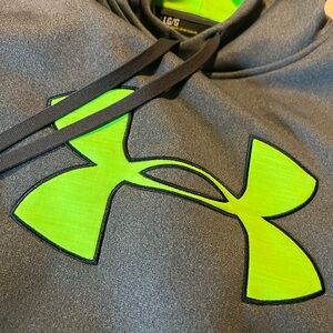 Men’s Under Armour Gray Hoodie with Neon Green